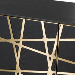 VIG Furniture Kilson Modern Black Oak Buffet With Champagne Gold Accents, Touch-Latch Doors & Generous Storage VGVCG1819-WG-BUF