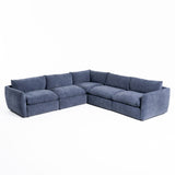 VIG Furniture Divani Casa Kinsey - Modern Blue Fabric Modular Right Facing Seat VGKK-KF.8035-RAF1.5-NAVY