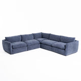 VIG Furniture Divani Casa Kinsey - Modern Blue Fabric Modular Sectional Sofa VGKK-KF.8035-SECT-NAVY