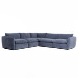 VIG Furniture Divani Casa Kinsey - Modern Blue Fabric Modular Right Facing Seat VGKK-KF.8035-RAF1.5-NAVY