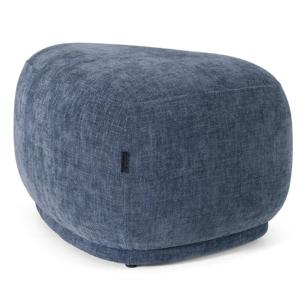 VIG Furniture Kinsey River Rock Seat In Joyce Navy — Modern Pebble Silhouette, Foam Comfort, Sturdy Frame, No Assembly Needed Blue Ottoman VGKK-KF.D2015-SML-NAVY