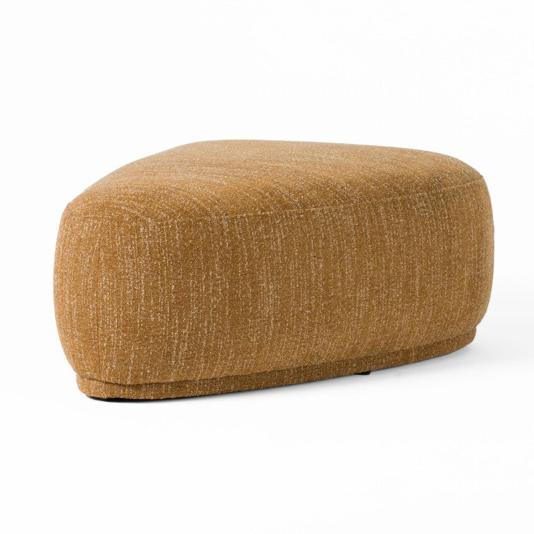 VIG Furniture Kinsey Sculptural River Rock Pouf With Foam Seat, Solid Wood Frame, Ready-To-Use Modern Accent Yellow Ottoman VGKK-KF.D2015-LRG-YEL