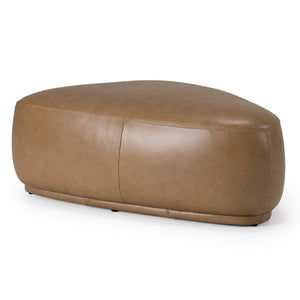 VIG Furniture Kinsey Sculptural Tan Leather River Rock Ottoman — Modern Low‑Profile Seating, Durable Frame, Luxurious Feel VGKK-KF.D2015-L-SAND