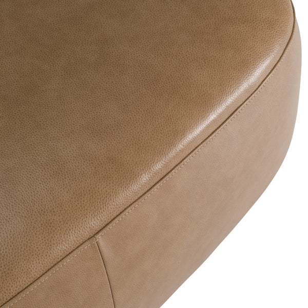 VIG Furniture Kinsey Sculptural Tan Leather River Rock Ottoman — Modern Low‑Profile Seating, Durable Frame, Luxurious Feel VGKK-KF.D2015-L-SAND