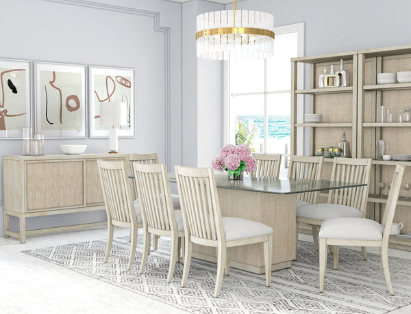 A.R.T. Furniture Set Of 2 - Cotiere Contemporary Side Chair - Stylish Linen Blend, Parawood Construction, Comfort & Durability - Set Of 2 Beige, White Parawood Solids,Foam,Fabric 299204-2349