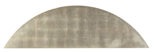 Hooker Furniture Melange Amberly Credenza With Champagne Silver Leaf Linen Finish, Taupe Interior, Textured Bar Pulls 638-85555-95