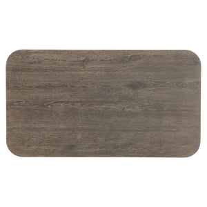 Bernhardt Bernhardt Sculptural Dama Cocktail Table In Wire-Brushed Brun Oak With Cantilevered Sloped Base & Casters 548018