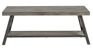Homelegance By Top-Line Alastor Rustic X-Base Accent Tables Grey MDF