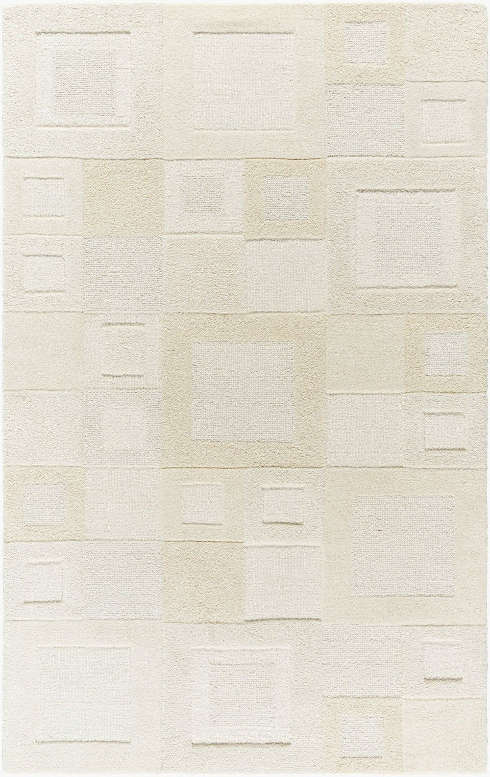 Livabliss Kinsley Hand Tufted Wool Area Rug Art Deco Geometric Pattern Plush Pile Accent Ivory, Cream 2' x 3' KIS2300-23