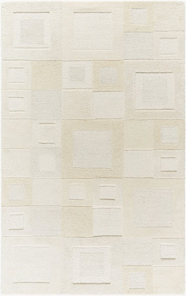 Livabliss Kinsley Hand Tufted Wool Area Rug Art Deco Geometric Pattern Plush Pile Accent Ivory, Cream 2' x 3' KIS2300-23