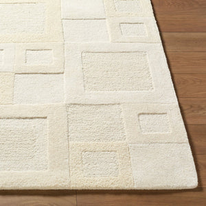 Livabliss Kinsley Hand Tufted Wool Area Rug Art Deco Geometric Pattern Plush Pile Accent Ivory, Cream 2' x 3' KIS2300-23