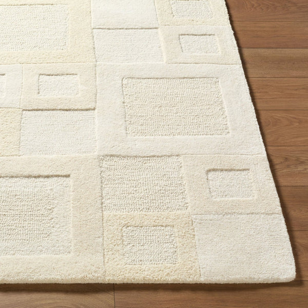 Livabliss Kinsley Hand Tufted Wool Area Rug Art Deco Geometric Pattern Plush Pile Accent Ivory, Cream 2' x 3' KIS2300-23