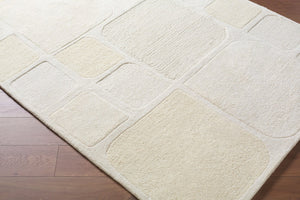 Livabliss Kinsley Art Deco Hand Tufted Wool Rug Plush High Pile Accent for Entryway or Bath Ivory, Cream 2' x 3' KIS2302-23