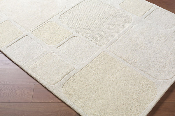 Livabliss Kinsley Art Deco Hand Tufted Wool Rug Plush High Pile Accent for Entryway or Bath Ivory, Cream 2' x 3' KIS2302-23
