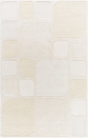 Livabliss Kinsley Art Deco Hand Tufted Wool Rug Plush High Pile Accent for Entryway or Bath Ivory, Cream 2' x 3' KIS2302-23