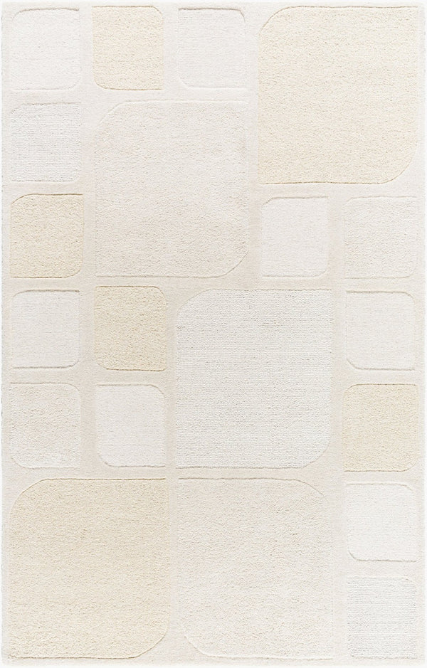 Livabliss Kinsley Art Deco Hand Tufted Wool Rug Plush High Pile Accent for Entryway or Bath Ivory, Cream 2' x 3' KIS2302-23
