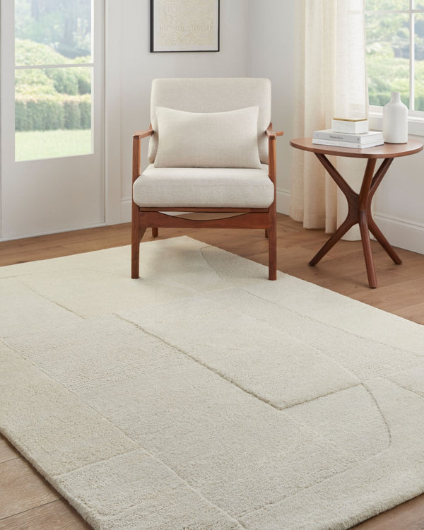 Livabliss Kinsley Hand Tufted Wool Accent Rug Art Deco Geometric Pattern Plush Pile Artisan Made Ivory, Cream 9' x 12' KIS2303-912