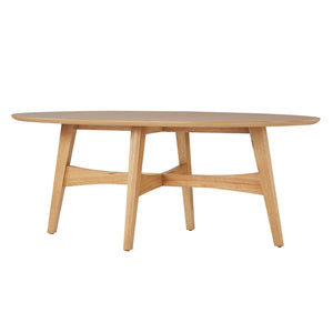 Homelegance By Top-Line Leroi Wood Oval Coffee Table Oak MDF