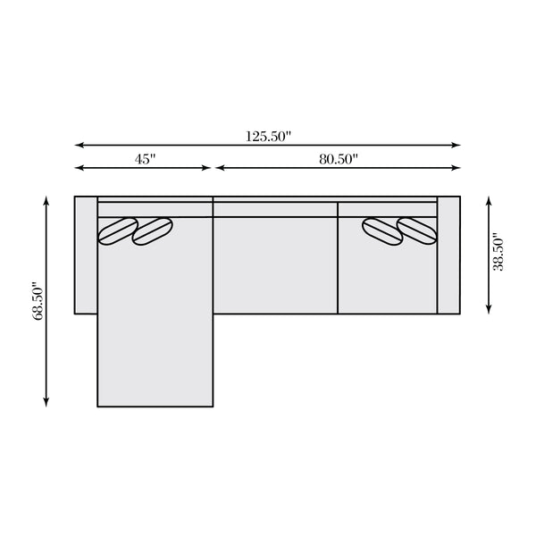 Bernhardt Bernhardt Nest Fabric 2-Piece Sectional With Down-Filled Cushions, Wide Track Arms & Customizable Fabric - Made to Order K1760