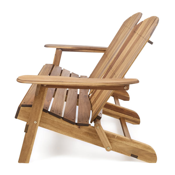 English Elm Christopher Knight Home® - MALIBU Acacia Wood Adirondack Loveseat with Slatted Back for Patio, Durable Weather-Resistant Comfort and Style Natural 46 L x 24 W x 11.75 H 61679.00