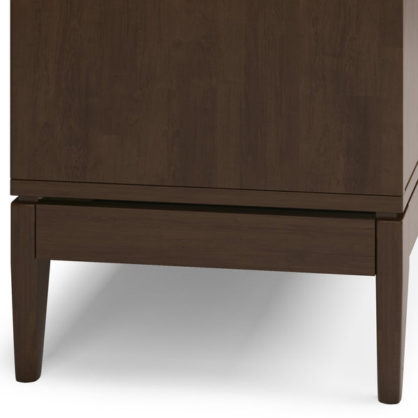 English Elm Harper Solid Hardwood Sideboard Buffet in Walnut Brown – Handcrafted Rubberwood, Mid-Century Storage Solution B136P158723