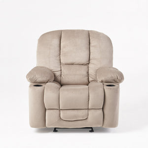 English Elm Christopher Knight Home® - Luxurious Manual Recliner Chair with Skin-Friendly Fabric, Dual Cup Holders, Ergonomic Padded Comfort Coffee 57578.00LAT