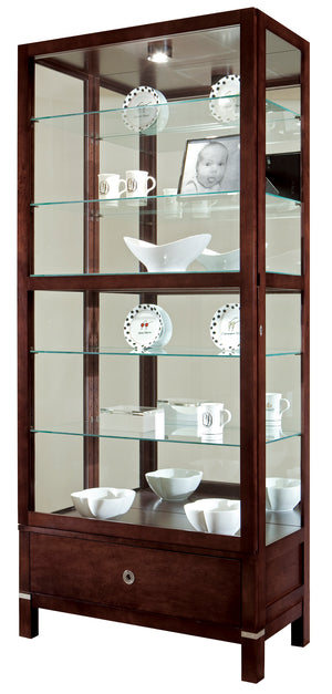 Hekman Furniture 680515 Williamson Curio Cabinet - Elegant Lighted Display With Adjustable Glass Shelves & Locking Door Espresso Williamson Curio Display Cabinet 680515