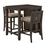 Homelegance By Top-Line Chevalier Two-Tone Counter Height 3-Piece Dining Set Brown MDF