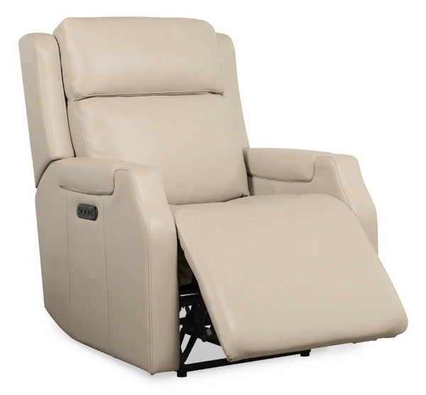 Hooker Furniture Nelson Zero Gravity Recliner With Power Headrest, Lumbar Support, Usb Charging, Top-Grain Leather Beige SS836-PHZL1-070