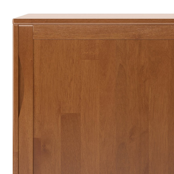 English Elm Harper 48" Solid Hardwood Mid-Century Storage Cabinet with Sliding Doors, Drawers, Eco Finish Light Brown B136P158711