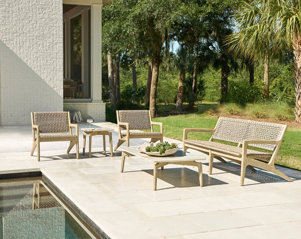 Bernhardt Bernhardt Atlas Outdoor Sofa With Teak Frame & All-Weather Pampas Wicker — Sculptural, Durable Seating O4707O