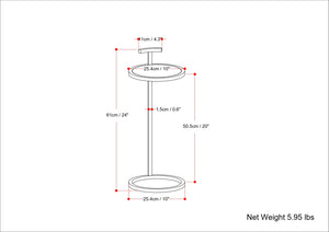 English Elm Brook Marble C Side Table White Marble Top with Gold Metal Base — Modern C-Shape Slide-Under End Table (24") B136P159927