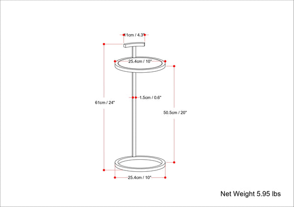 English Elm Brook Marble C Side Table White Marble Top with Gold Metal Base — Modern C-Shape Slide-Under End Table (24") B136P159927