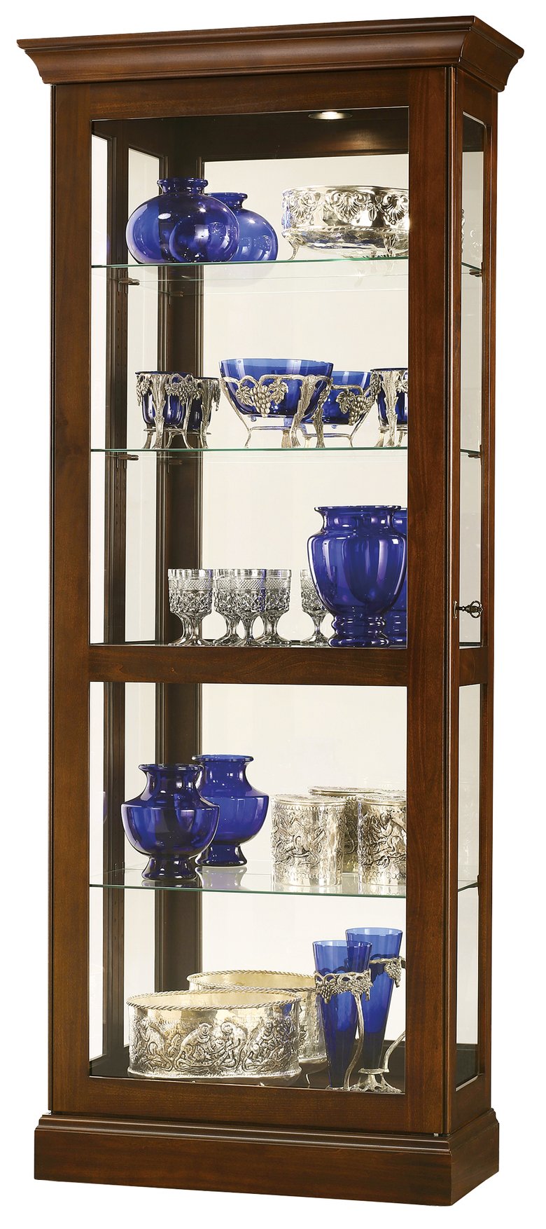 Hekman Furniture 680580 Howard Miller Berends Iv Curio Cabinet – Elegant Lighted Display With Adjustable Shelves & Security Cherry Bordeaux Berends Iv Curio Cabinet 680580