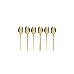 Lenox Oneida Allay Champagne Everyday Flatware Teaspoons, Set of 6 Metallic, STAINLESS METAL 895331