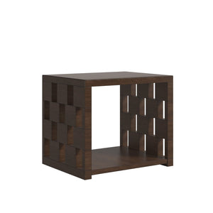 A.R.T. Furniture Verge Modern Walnut End Table with Geometric Design & Storage Shelf for Living Room Elegance 337303-1960