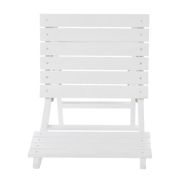 English Elm Outdoor Solid Acacia Wood Folding Patio Dining Chairs Set for Deck or Backyard 59328.00WHI