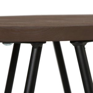 English Elm Simeon 30" Industrial Metal Bar Stool With Rustic Wood Seat - Cocoa Brown & Black Hairpin Legs B136P159610-GIGA