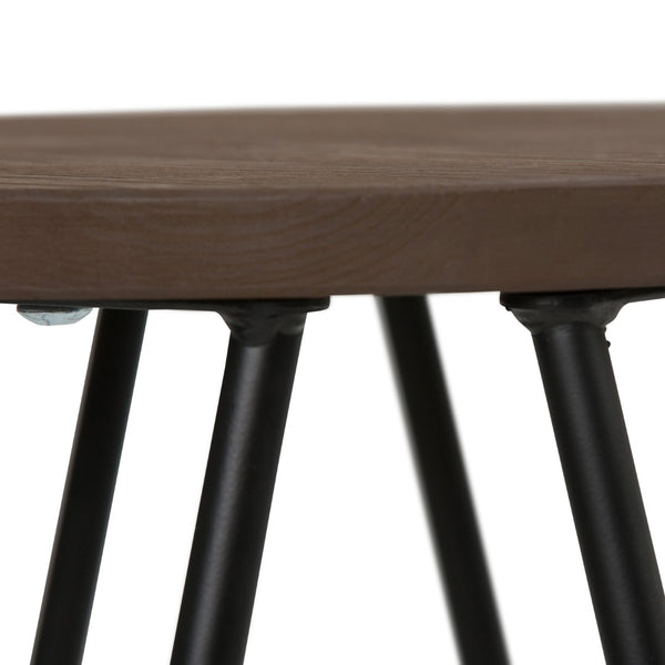 English Elm Simeon 30" Industrial Metal Bar Stool With Rustic Wood Seat - Cocoa Brown & Black Hairpin Legs B136P159610-GIGA