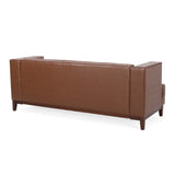 Christopher Knight Home® - Noble House - Raintree Mid Century Modern Faux Leather Tufted 3 Seater Sofa