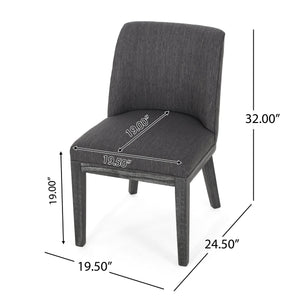 English Elm Dining Chair Set of 2 Solid Wood Textured Fabric Upholstered Farmhouse Modern Style 69408.00FCHAR