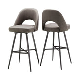 Homelegance By Top-Line Amala Metal Swivel 29" Bar Height Stools (Set of 2) Dark Grey Engineered Wood