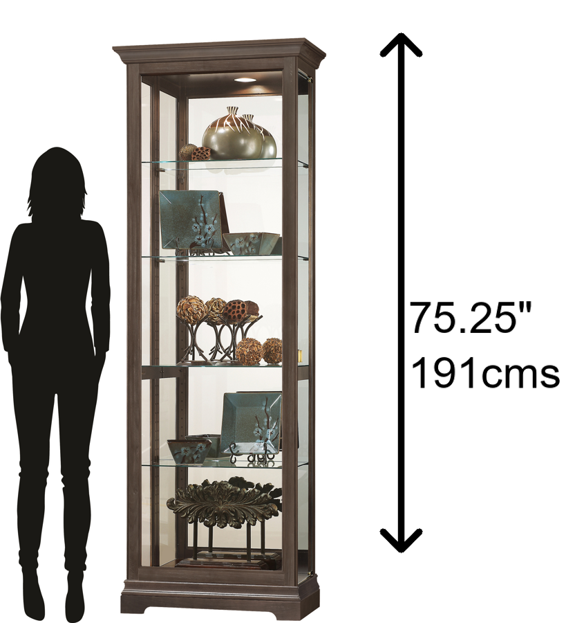 Hekman Furniture 680673 Brantley Iii Curio Cabinet - Elegant Lighted Display With Adjustable Shelves & Safety Features Aged Auburn Brantley Iii Curio Cabinet 680673