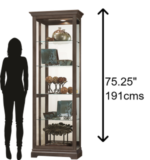 Hekman Furniture 680673 Brantley Iii Curio Cabinet - Elegant Lighted Display With Adjustable Shelves & Safety Features Aged Auburn Brantley Iii Curio Cabinet 680673