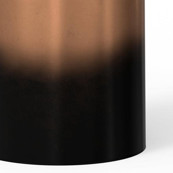 English Elm Curtis Metal Cylinder Accent Table - Handcrafted Ombre Black & Copper Finish For Stylish Living Spaces B136P159000