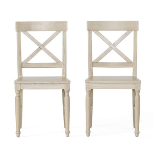 English Elm Acacia Wood X-back Dining Chairs Set of Two Farmhouse Country Seating Antique Finish 57366.00