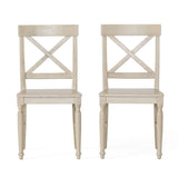 Christopher Knight Home® - Noble House - Rovie Antique White Acacia Wood Dining Chairs - Set Of 2