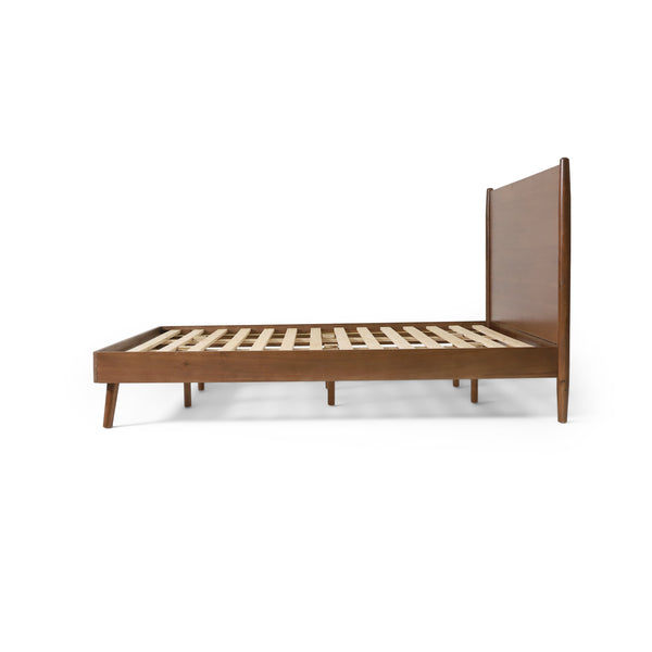 English Elm Cohron Solid Acacia Twin Platform Bed with Splayed Legs and Mid-century Modern Style 67062.00MEDBRN-CK-FULL BED