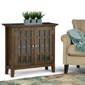 English Elm Bedford Low Storage Media Cabinet - Rustic Charm With Glass Doors & Adjustable Shelves For Versatile Use B136P158479