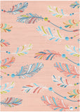 IMA12 Kids Indoor Rug - Whimsical Feather Design, Machine Washable, Non-Skid Back for Safe Playtime